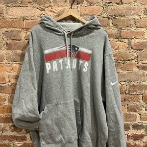 Nike Gray Patriots Pullover Hoodie with Red & Navy Accents